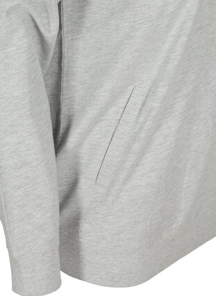 Mottled sweatshirt with zip, Light Grey Melange, Packshot image number 3