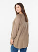 Knitted blouse with side buttons, Beige, Model image number 2