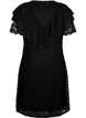 Short-sleeved blonde dress with wide frills, Black, Packshot image number 1