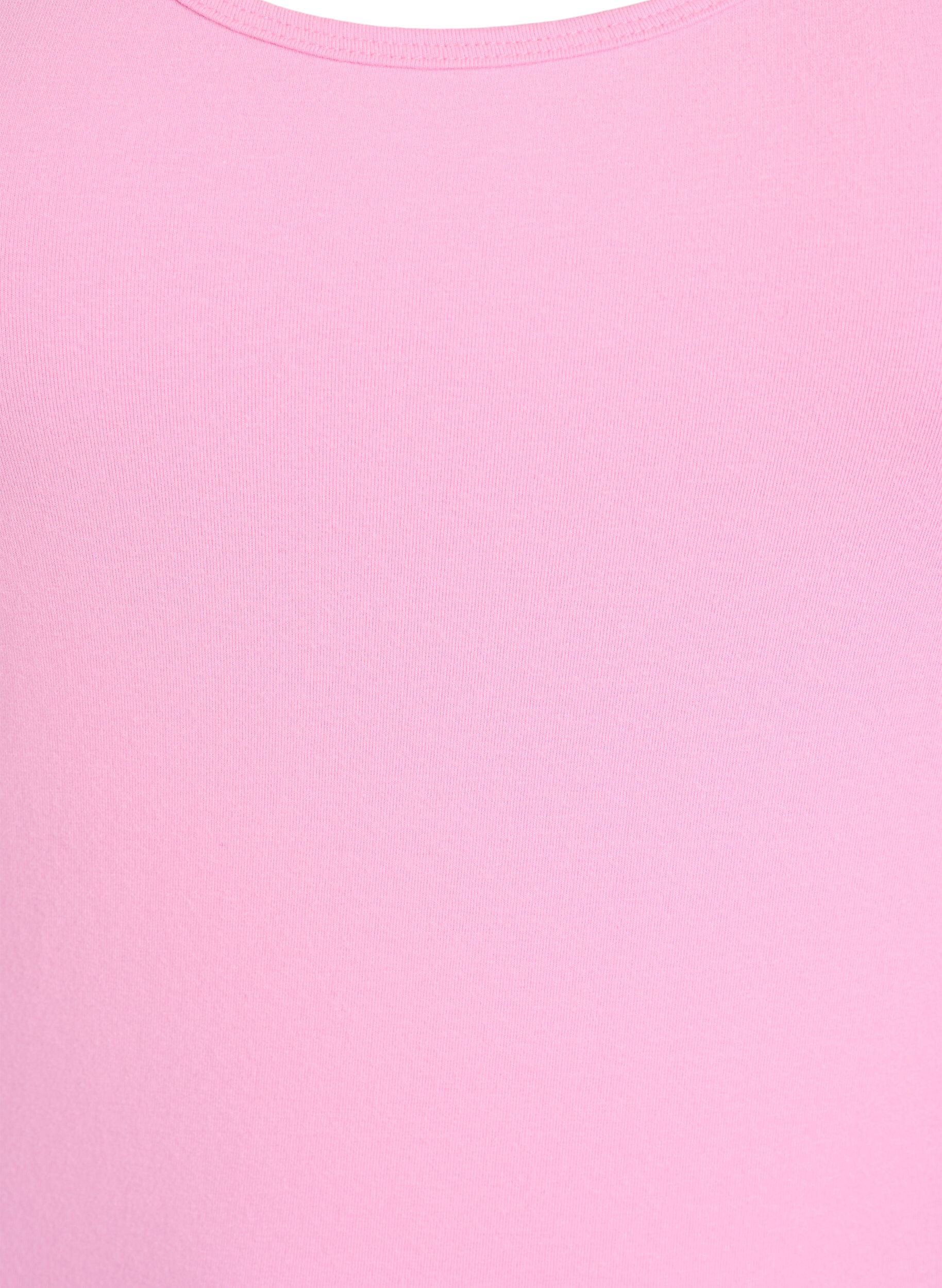 Zizzifashion Solid color basic top in cotton, Pink, Packshot image number 2
