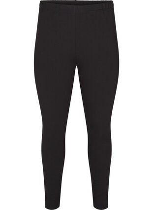 Lined cotton leggings, Black, Packshot image number 0