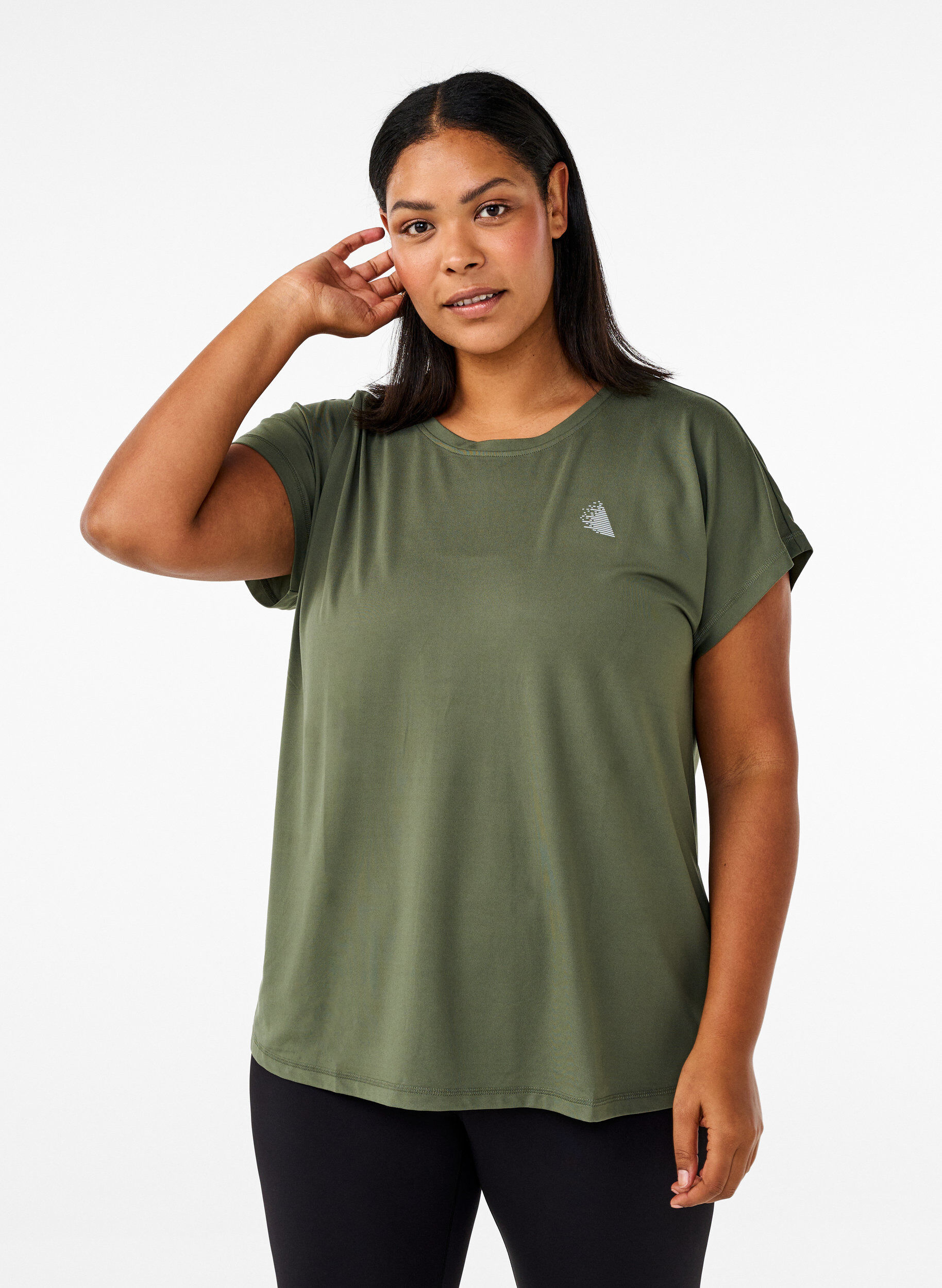 Zizzifashion Solid-coloured workout T-shirt, Green, Model image number 0