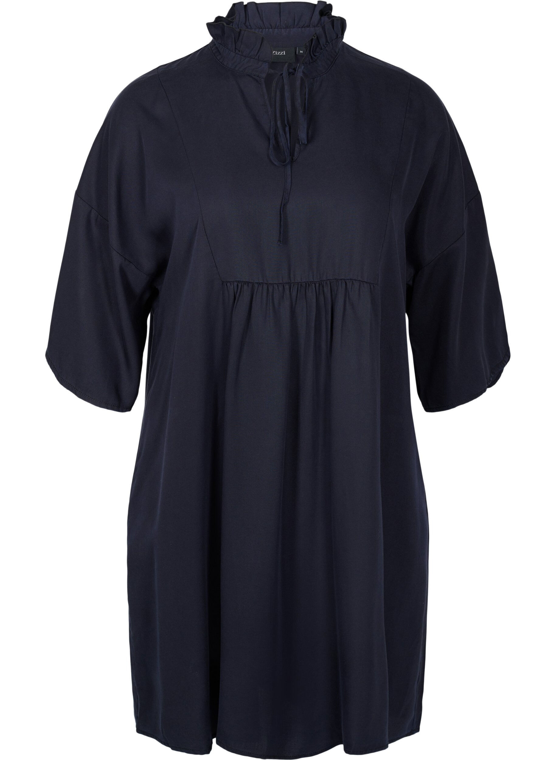 Zizzifashion Dress with 3/4 sleeves in lyocell (TENCEL&trade;), Black, Packshot image number 0