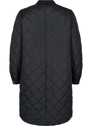 Quilted jacket with pockets and slits, Black, Packshot image number 1
