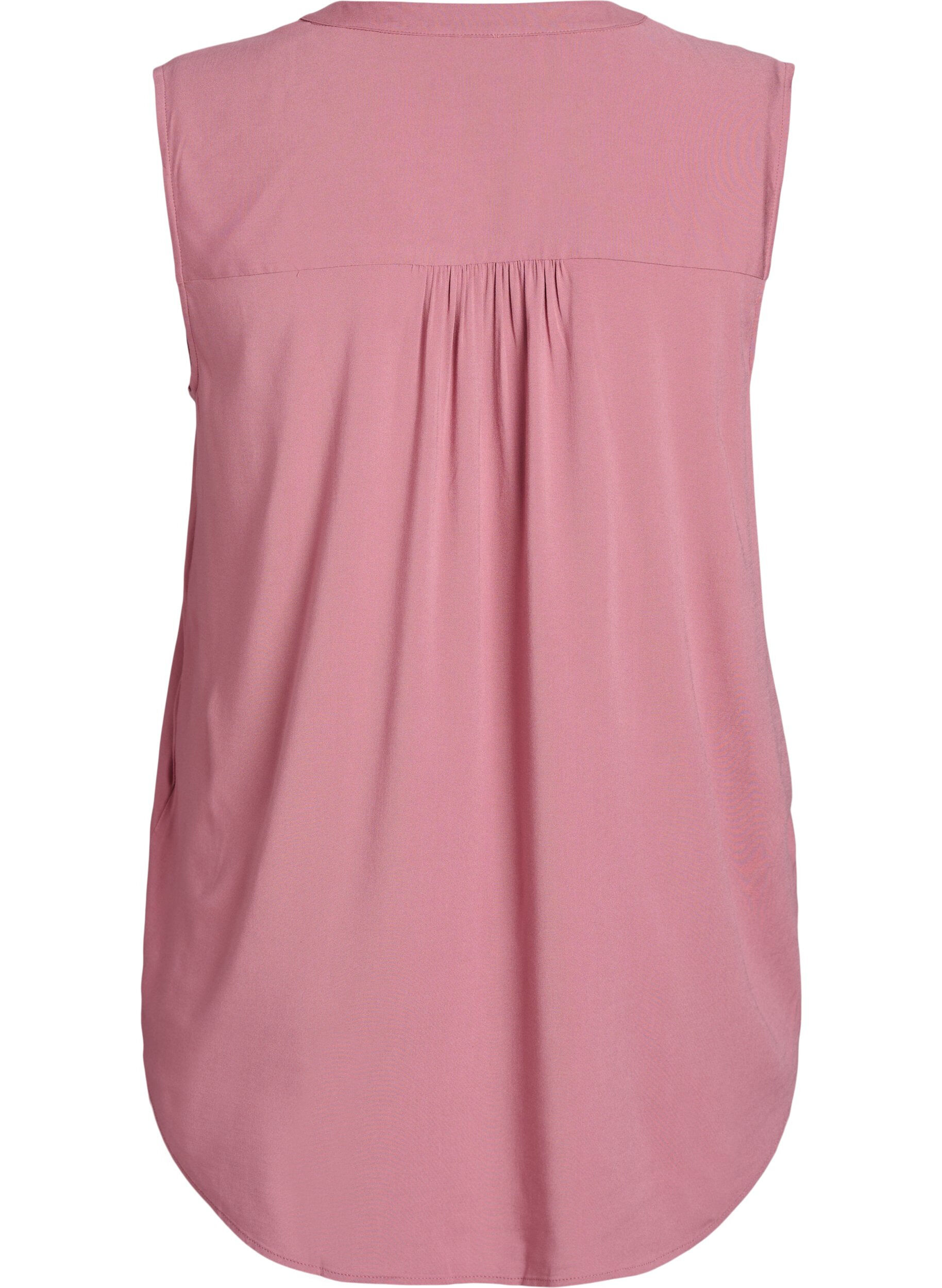 Zizzifashion FLASH - Sleeveless viscose blouse, Rose, Packshot image number 1