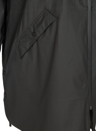 Rain jacket with a zip and hood, Black, Packshot image number 3