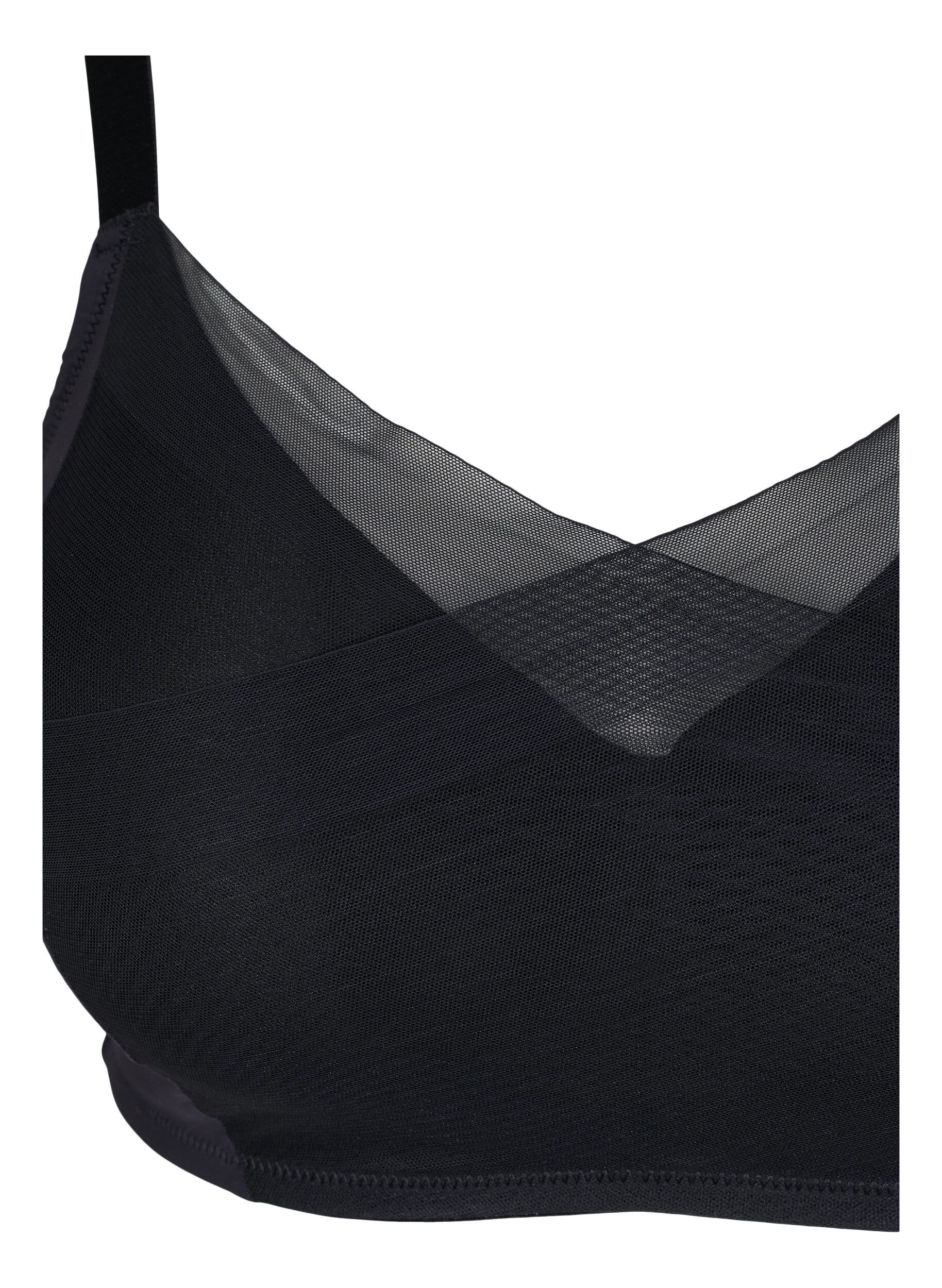 Zizzifashion Bra with mesh and padded cups, Black, Packshot image number 2