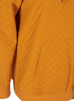 Sweater cardigan with a hood a zip, Buckthorn Brown, Packshot image number 3