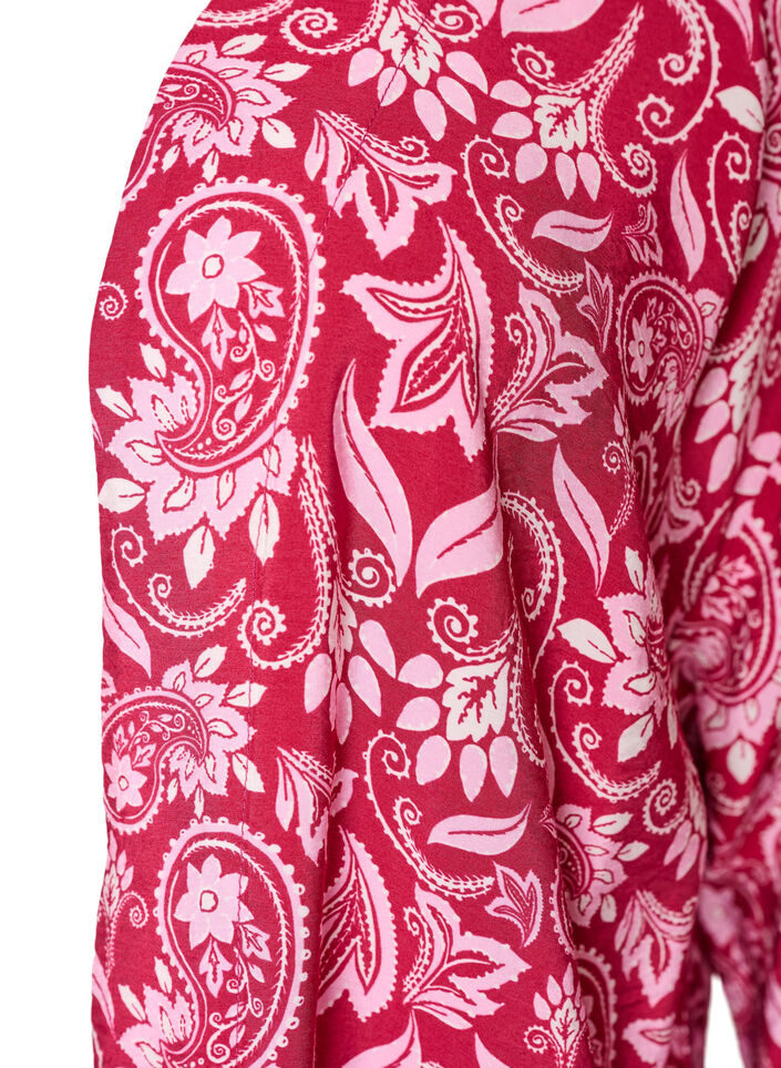 Short viscose kimono with 3/4 sleeves, Pink, Packshot image number 2