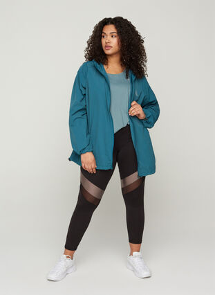 Sports jacket with a hood and zip, Balsam, Model image number 2