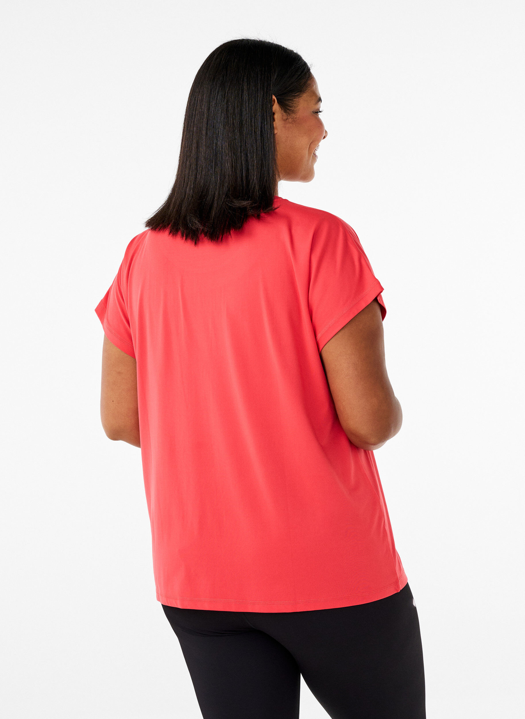 Zizzifashion Solid-coloured workout T-shirt, Red, Model image number 2