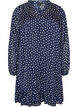Patterned dress with ruffles and long sleeves, Blue, Packshot image number 0