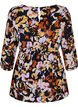 Maternity blouse in viscose and floral print, Black Flower AOP, Packshot image number 1