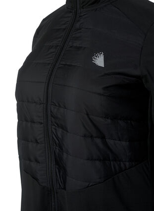 Sports cardigan with quilt and zip, Black, Packshot image number 2