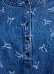 Short denim dress with an A-line cut and floral pattern, Blue, Packshot image number 2