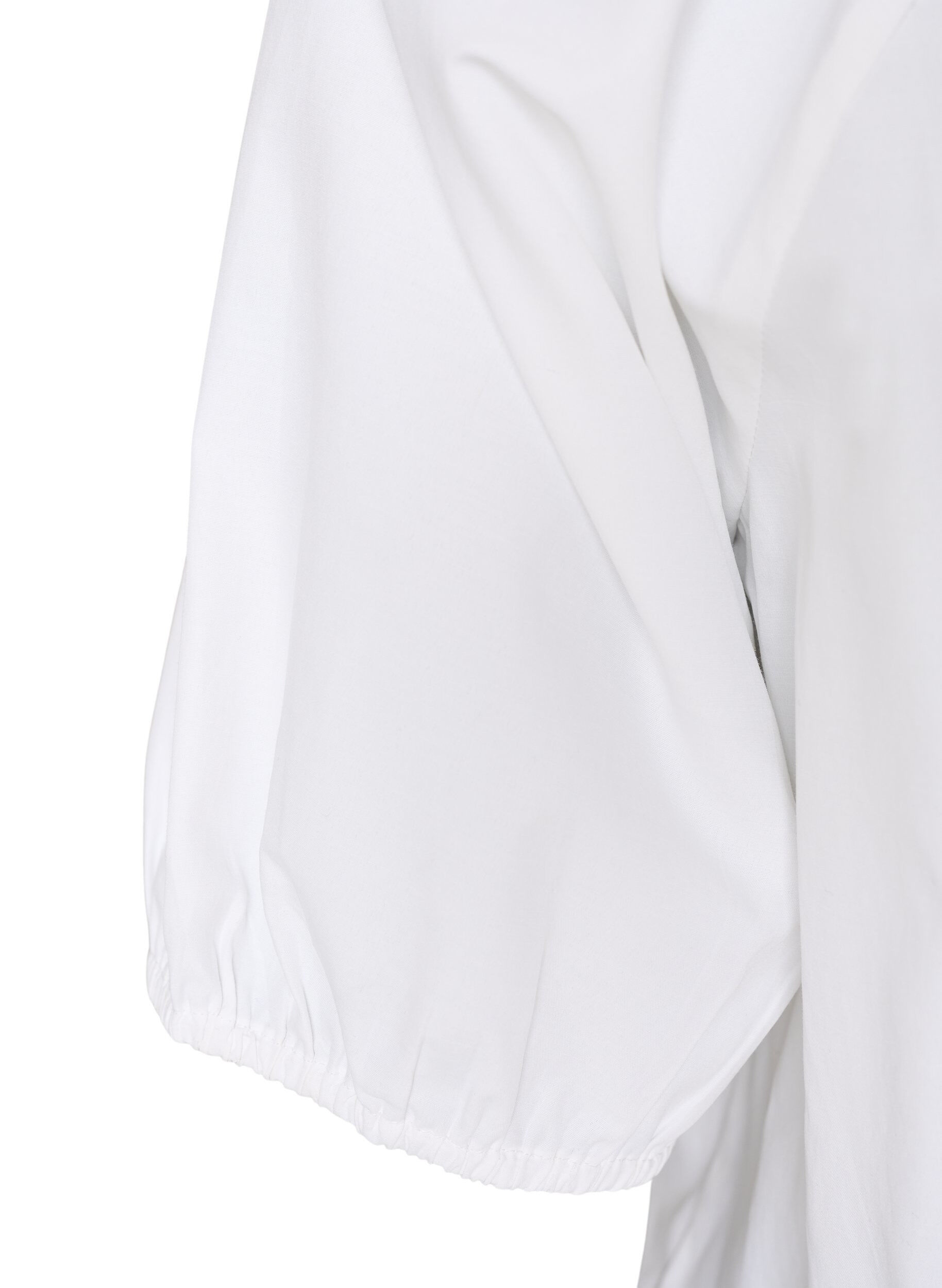 Zizzifashion Shirt blouse with button fastening and tie-belt, White, Packshot image number 3