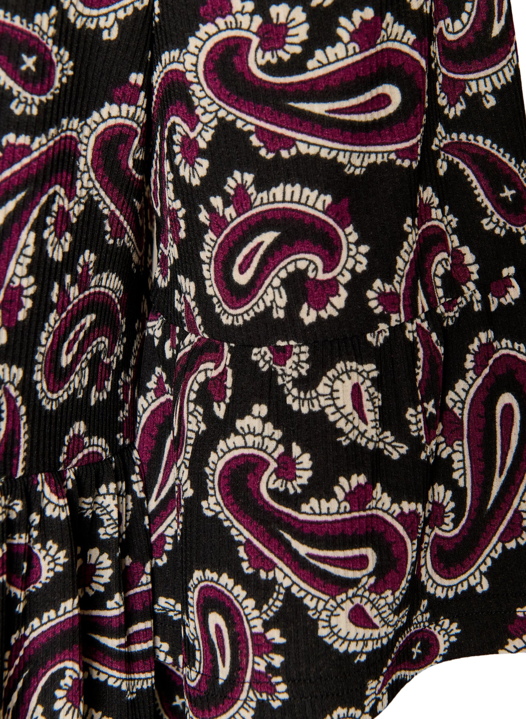 ZizzifashionShort A-line jersey dress with an all-over print, Dark Bordeaux, Packshot image number 3