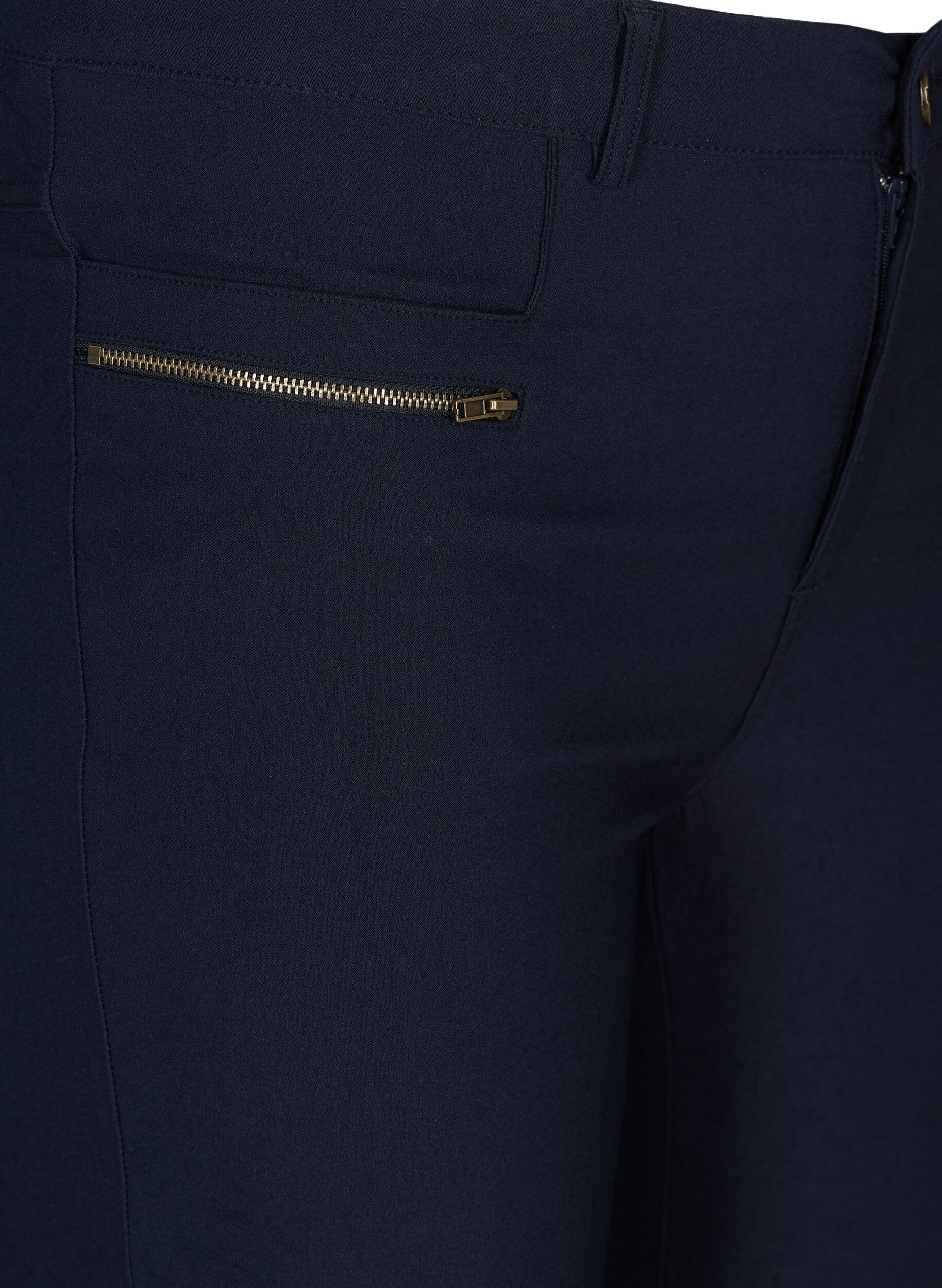 Zizzifashion Close-fitting capri trousers in viscose blend, Blue, Packshot image number 2