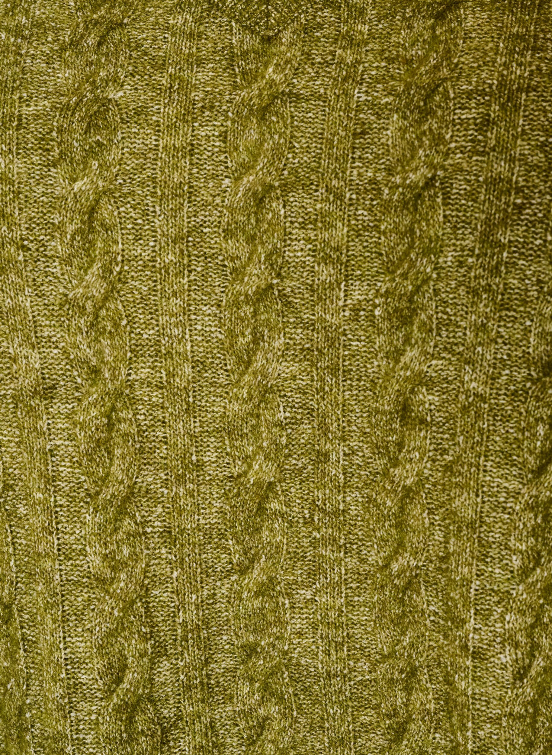 ZizzifashionKnitted blouse with cable knit and V-neck, Green, Packshot image number 2