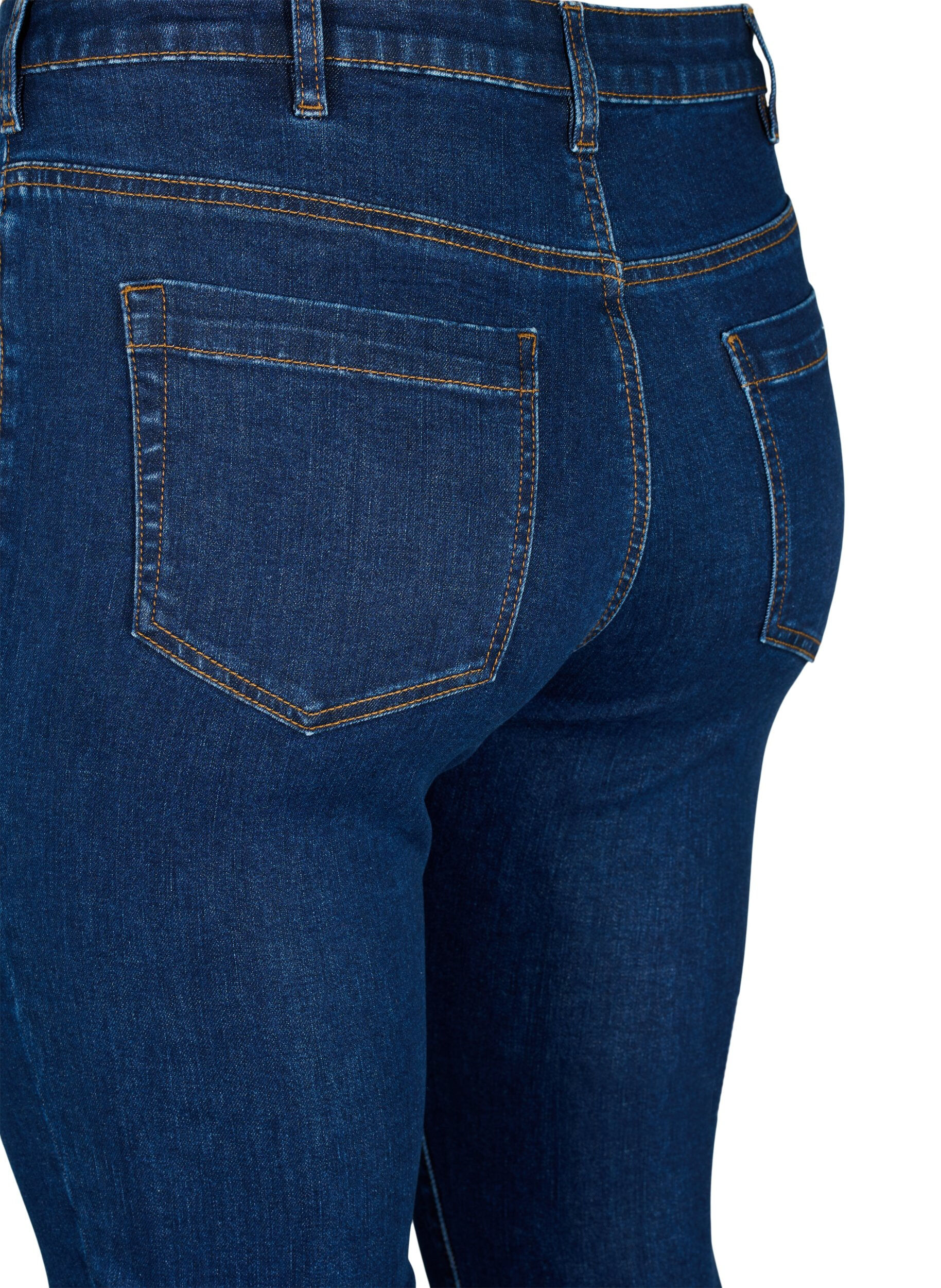 Zizzifashion Amy jeans with a high waist and super slim fit, Blue, Packshot image number 3