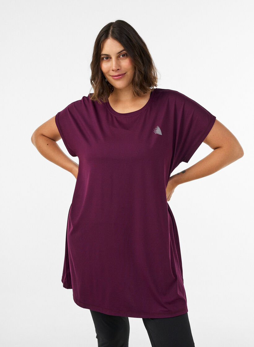 Long training t-shirt, Purple, Model image number 0