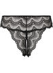 Bottomless lace thong, Black, Packshot image number 1