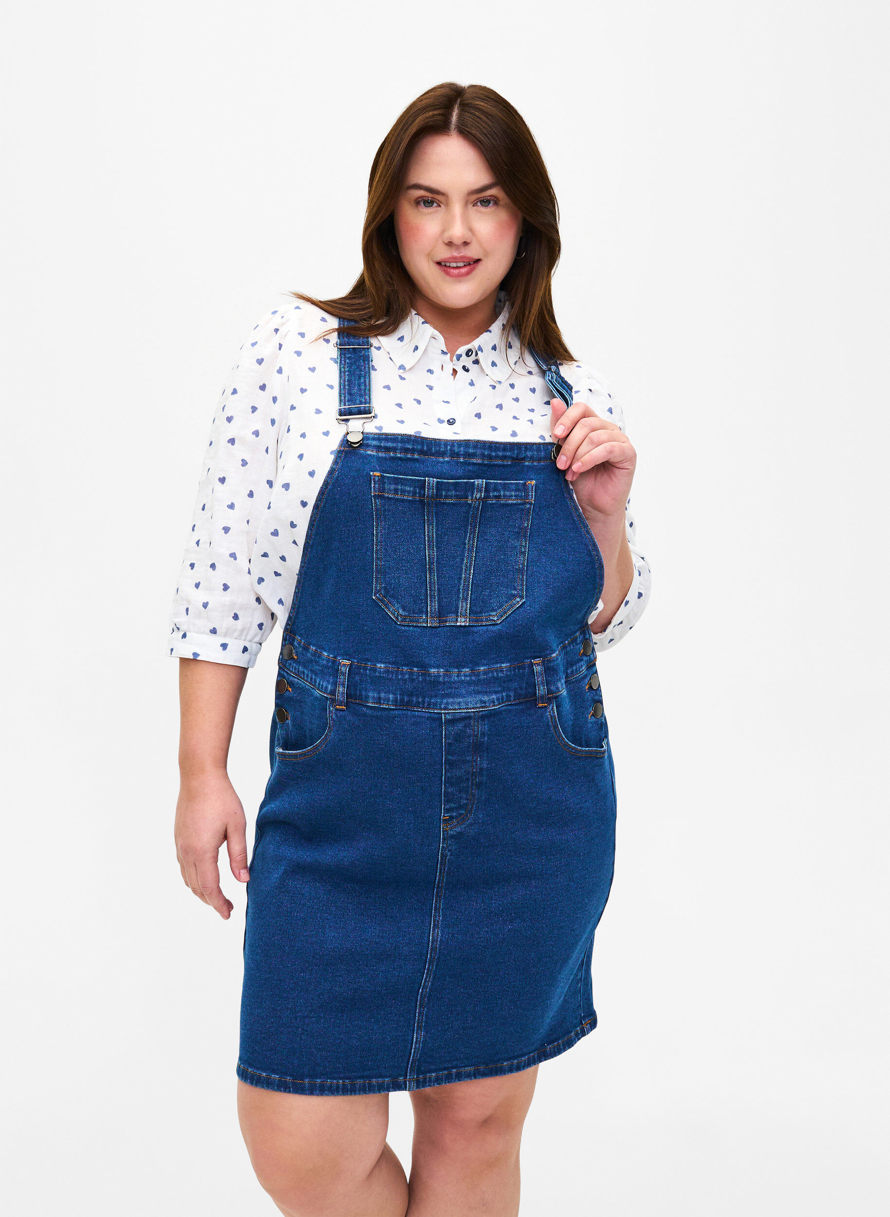 Overalls dress in denim, Blue, Model