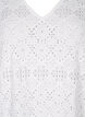 Short dress with v-neck and hole pattern, Bright White, Packshot image number 2