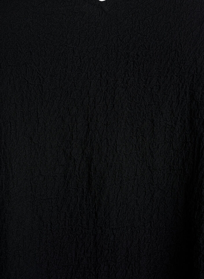 FLASH - Short-sleeved dress with a V-neck, Black, Packshot image number 2