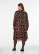 Dress with all-over print and a ruffle layer, Black, Model image number 1