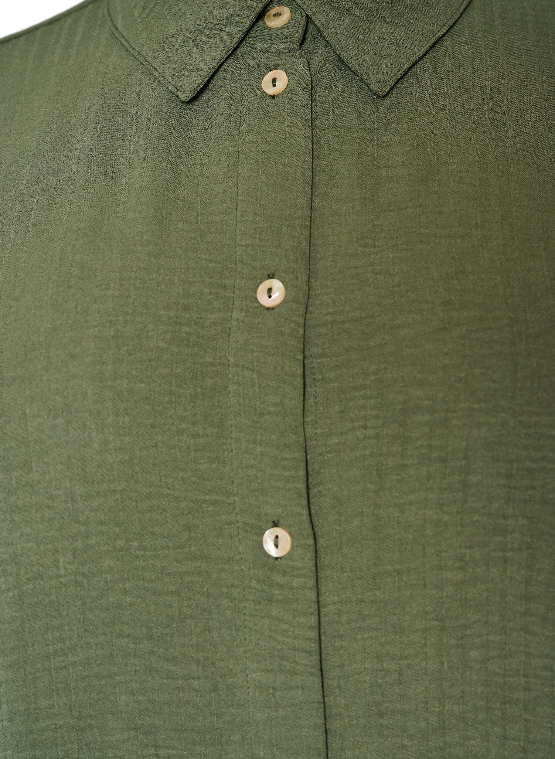 ZizzifashionLong shirt with a light texture, Green, Packshot image number 2