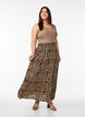 Long skirt with elasticated waist, Brown, Model image number 0