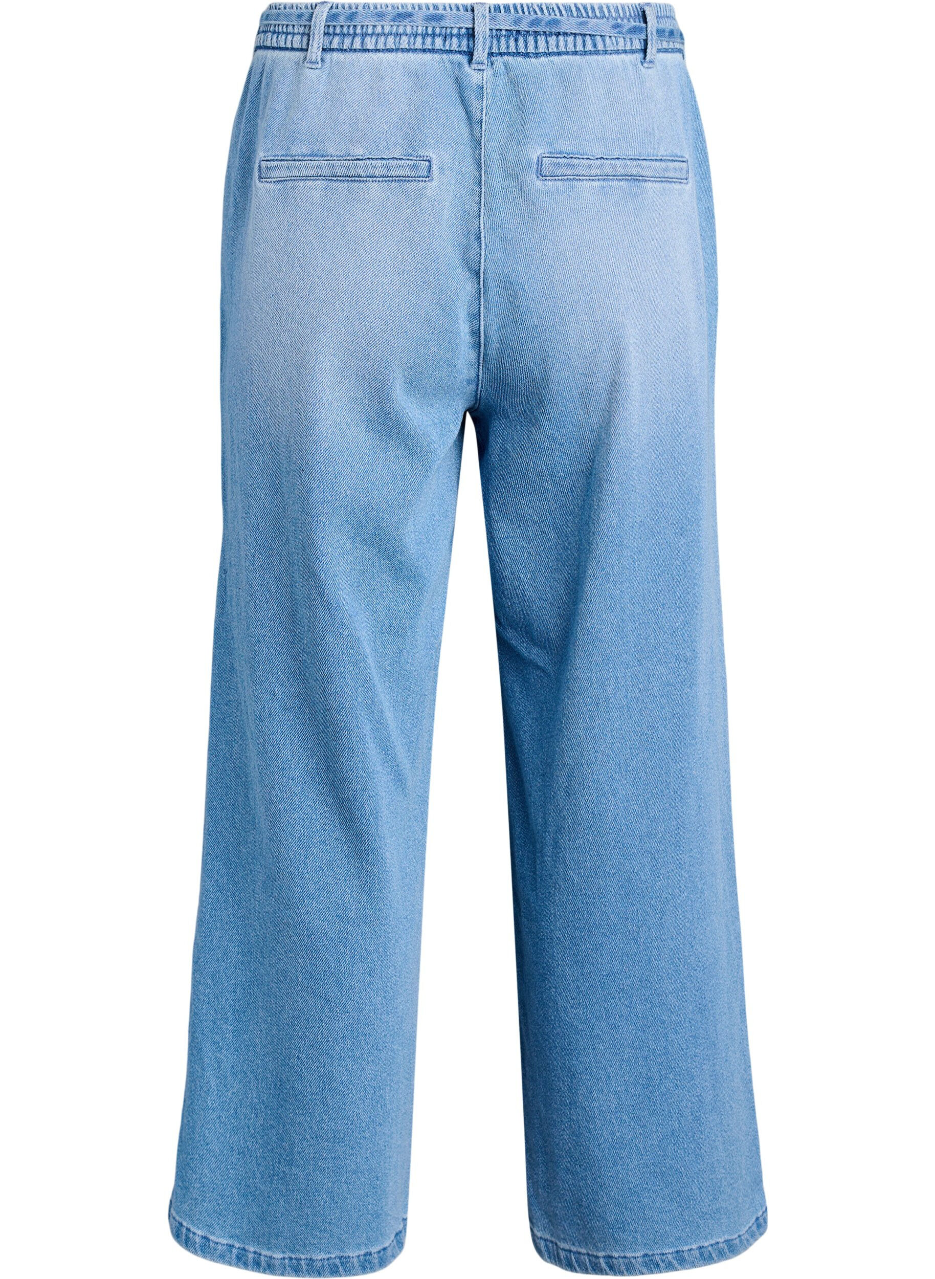 ZizzifashionLoose-fit jeans with an elasticated waistband and a drawstring, Light Blue, Packshot image number 1