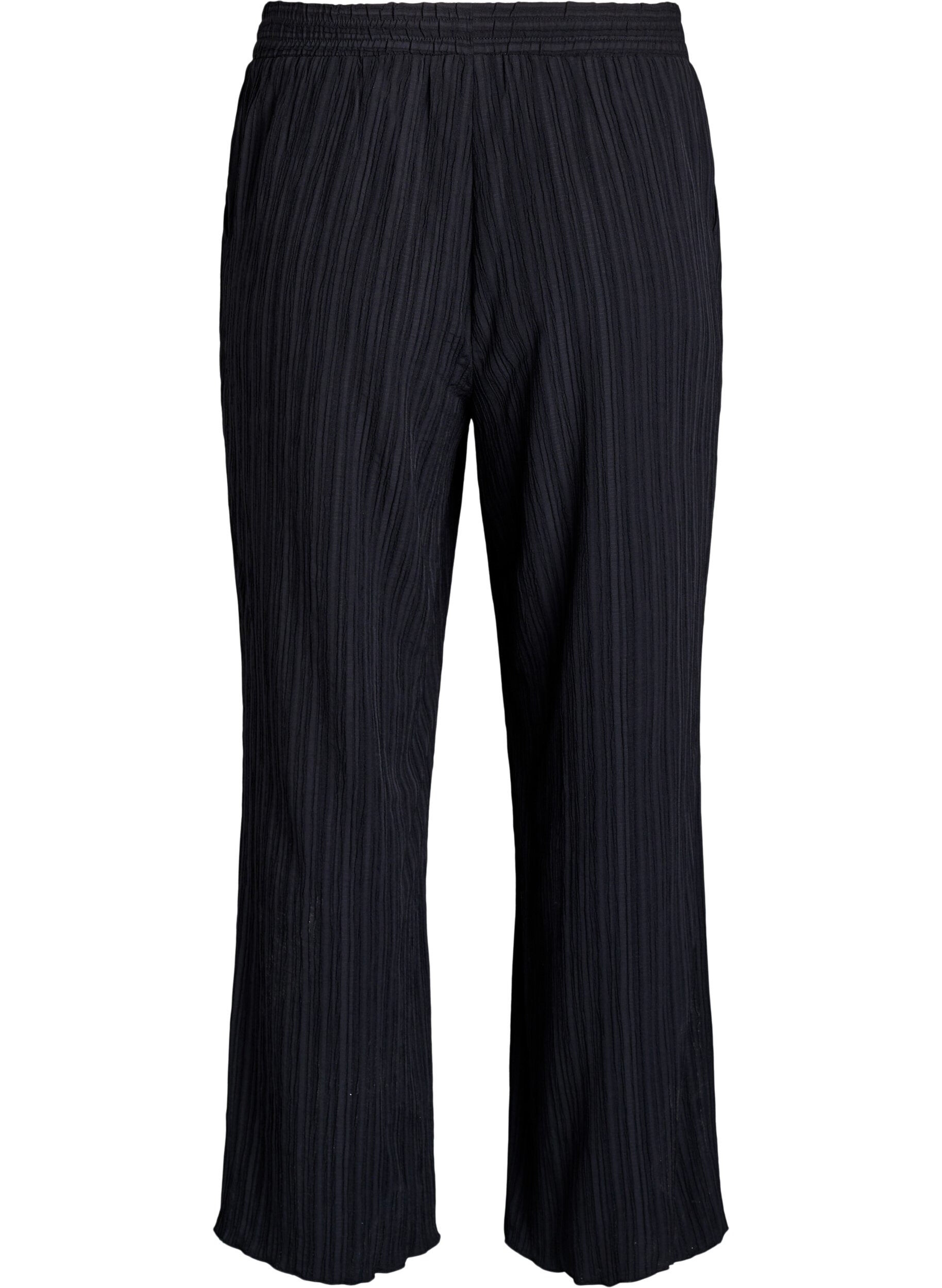 Zizzifashion FLASH - High-waisted trousers with wide legs, Black, Packshot image number 1