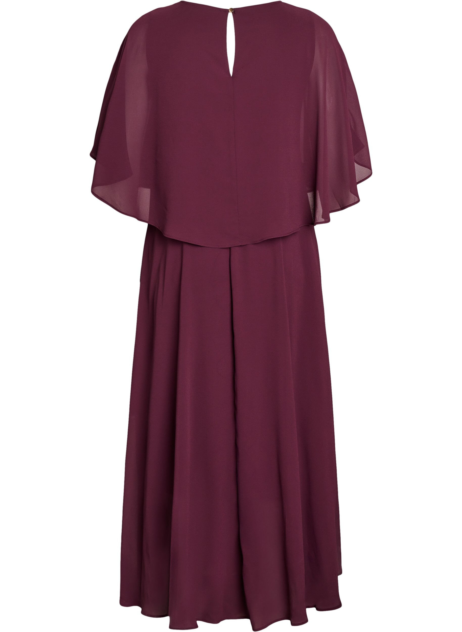 Zizzifashion A-line maxi dress with short sleeves, Red, Packshot image number 1