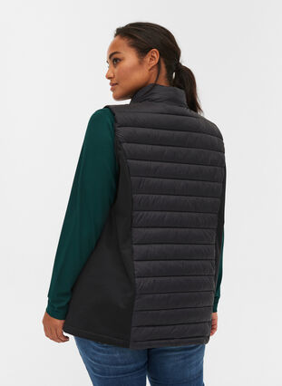 Padded vest with pockets, Black, Model image number 1
