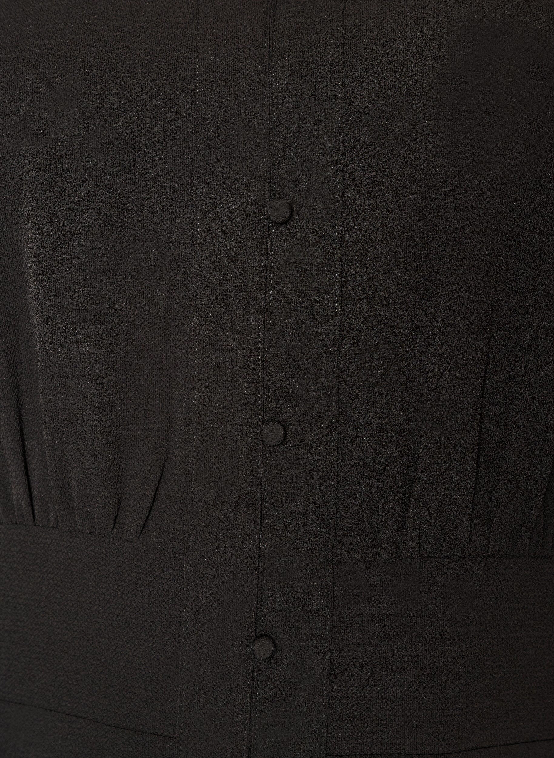 Zizzifashion Midi dress with smock and decorative buttons, Black, Packshot image number 2