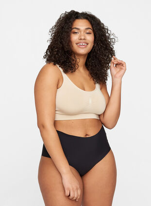 Stretchy seamless bra, Nude, Model image number 2