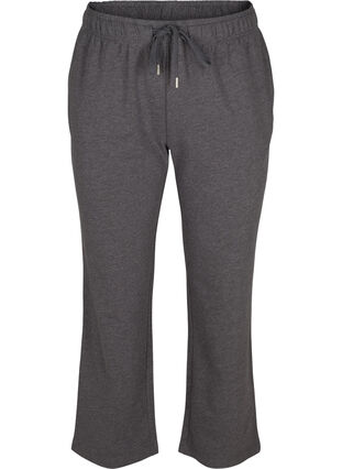 Sweatpants with wide legs and pockets, Dark Grey Melange, Packshot image number 0