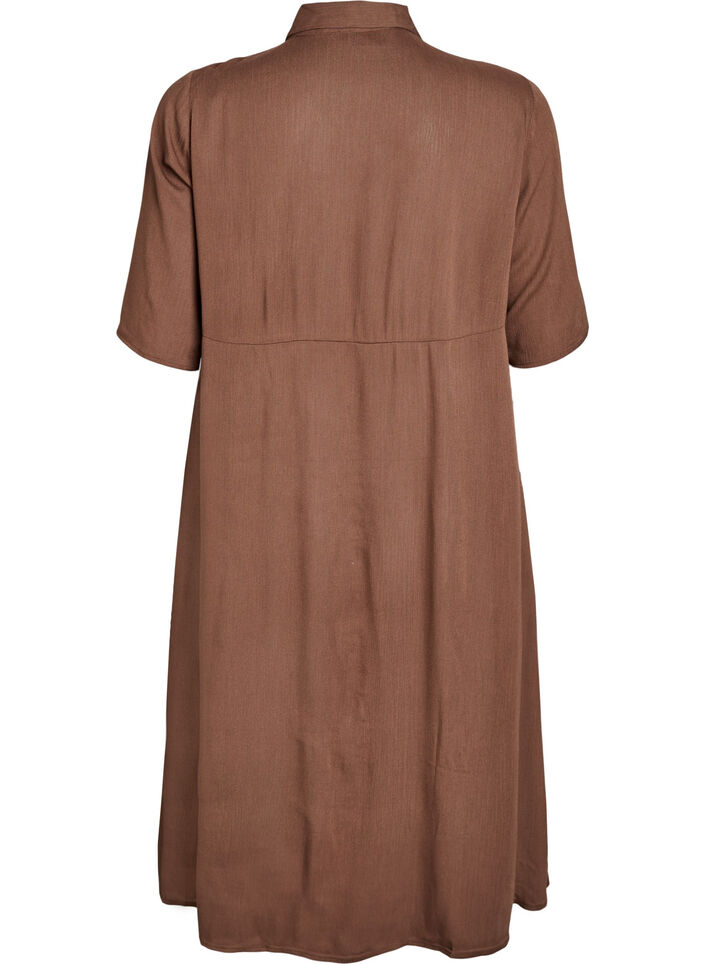Midi shirt dress with short sleeves, Rain Drum, Packshot image number 1