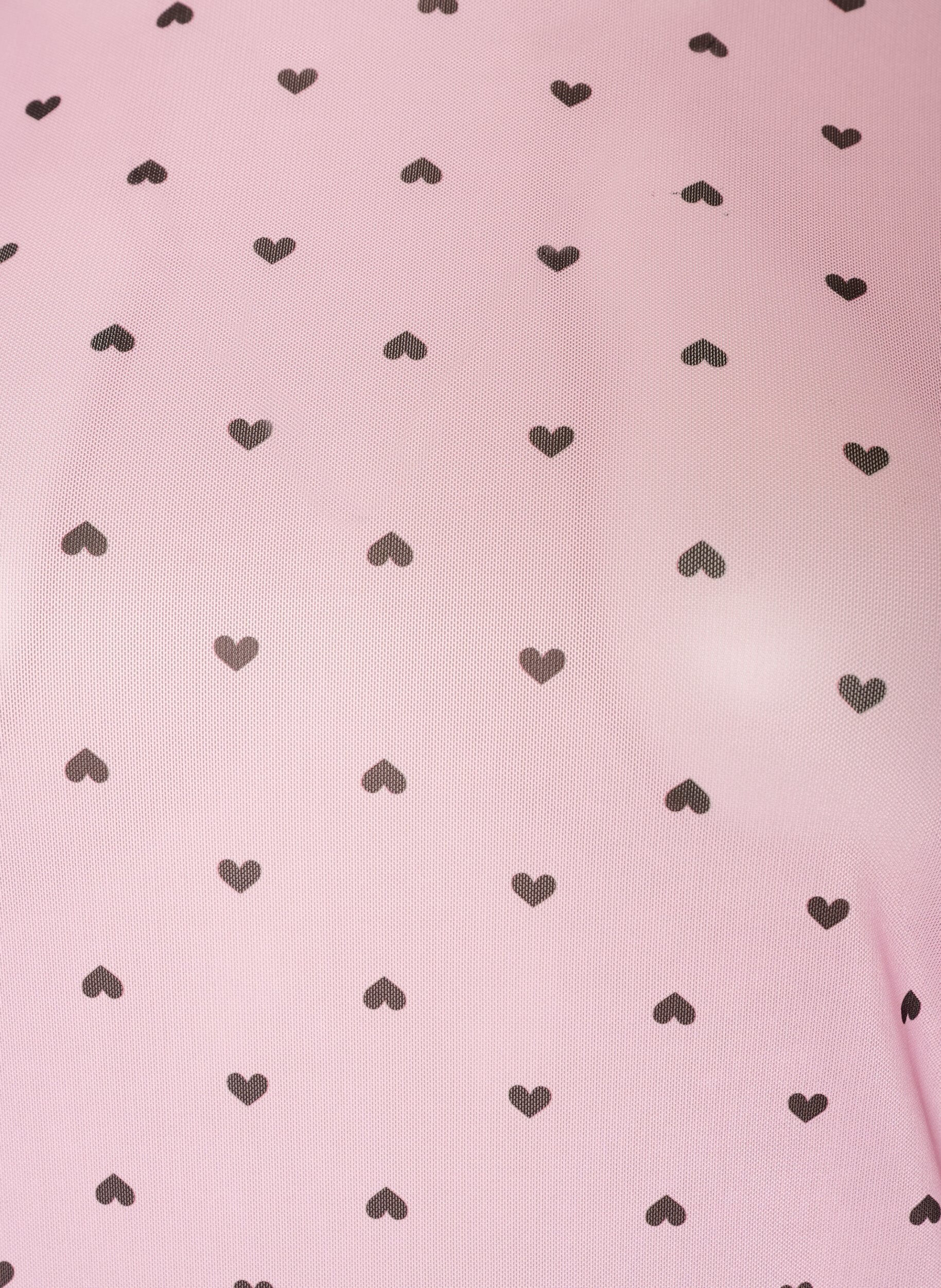 ZizzifashionMesh blouse with print, Pink, Packshot image number 2