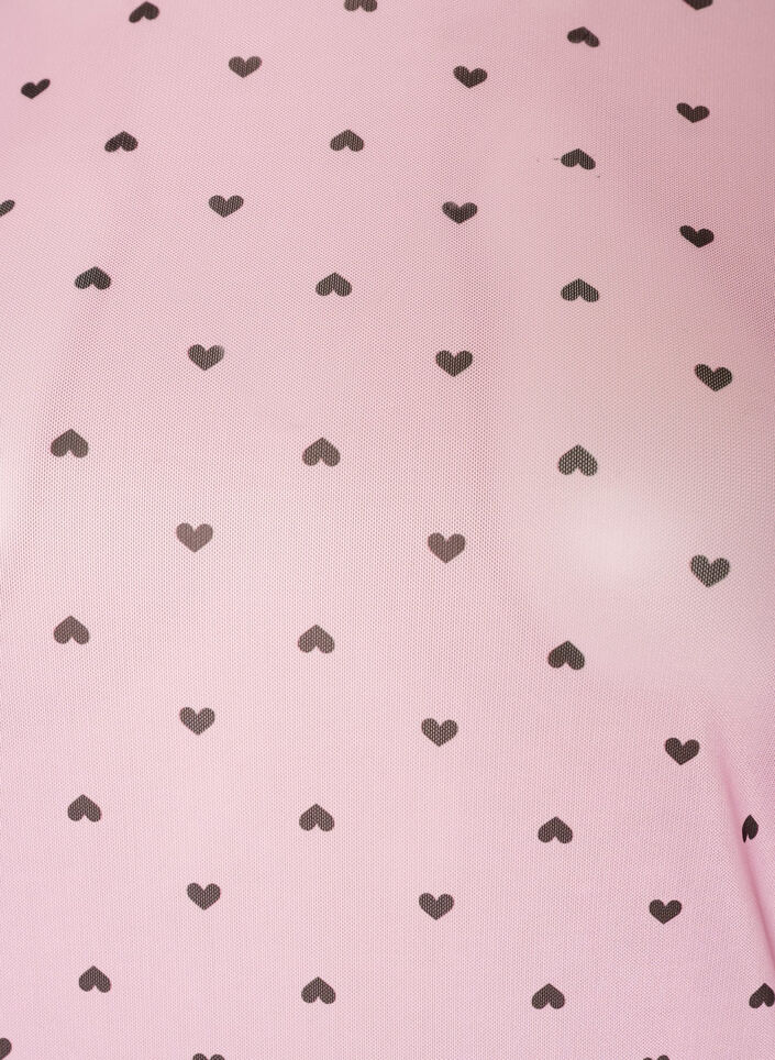 Mesh blouse with print, Pink, Packshot image number 2