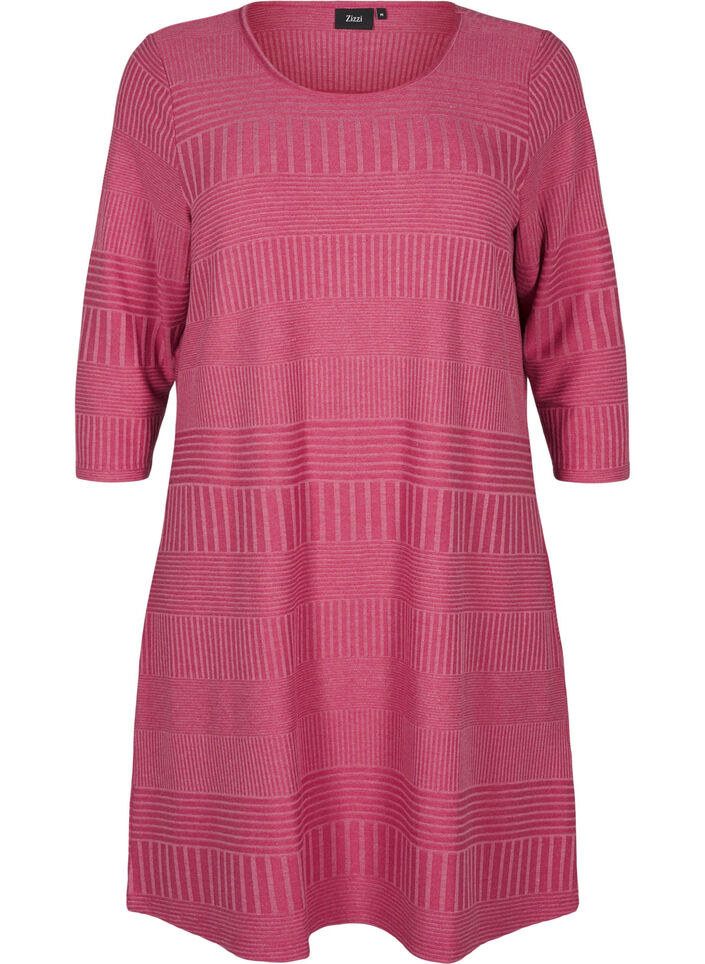 Dress with 3/4 sleeves and striped pattern, Malaga Mel., Packshot image number 0