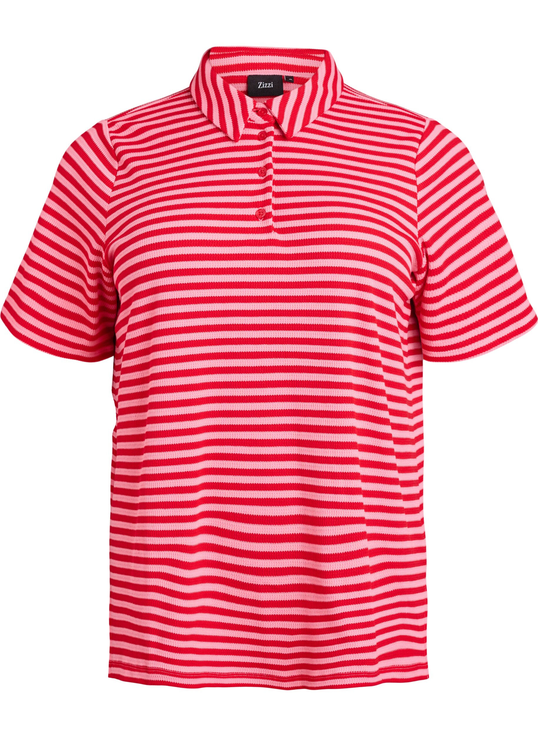 Short sleeve polo shirt with stripes