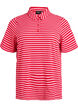 Short sleeve polo shirt with stripes, Pink, Packshot image number 0