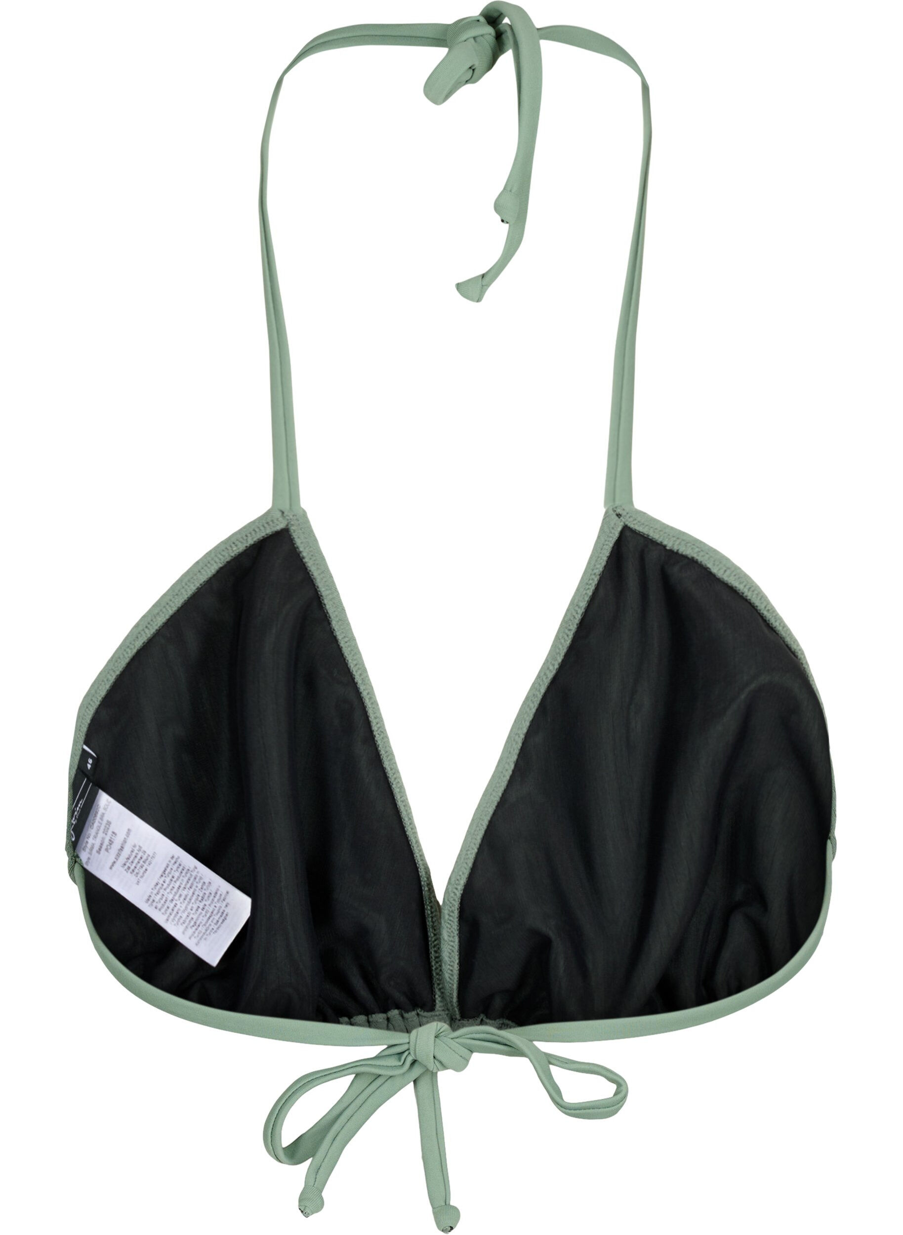 Zizzifashion Triangle bikini bra with crepe structure, Green, Packshot image number 1