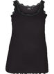 Top with lace trim, Black, Packshot image number 0