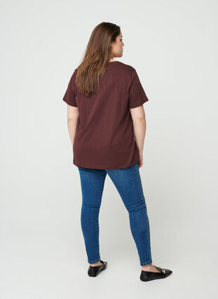 Short-sleeved cotton T-shirt, Fudge, Model image number 1