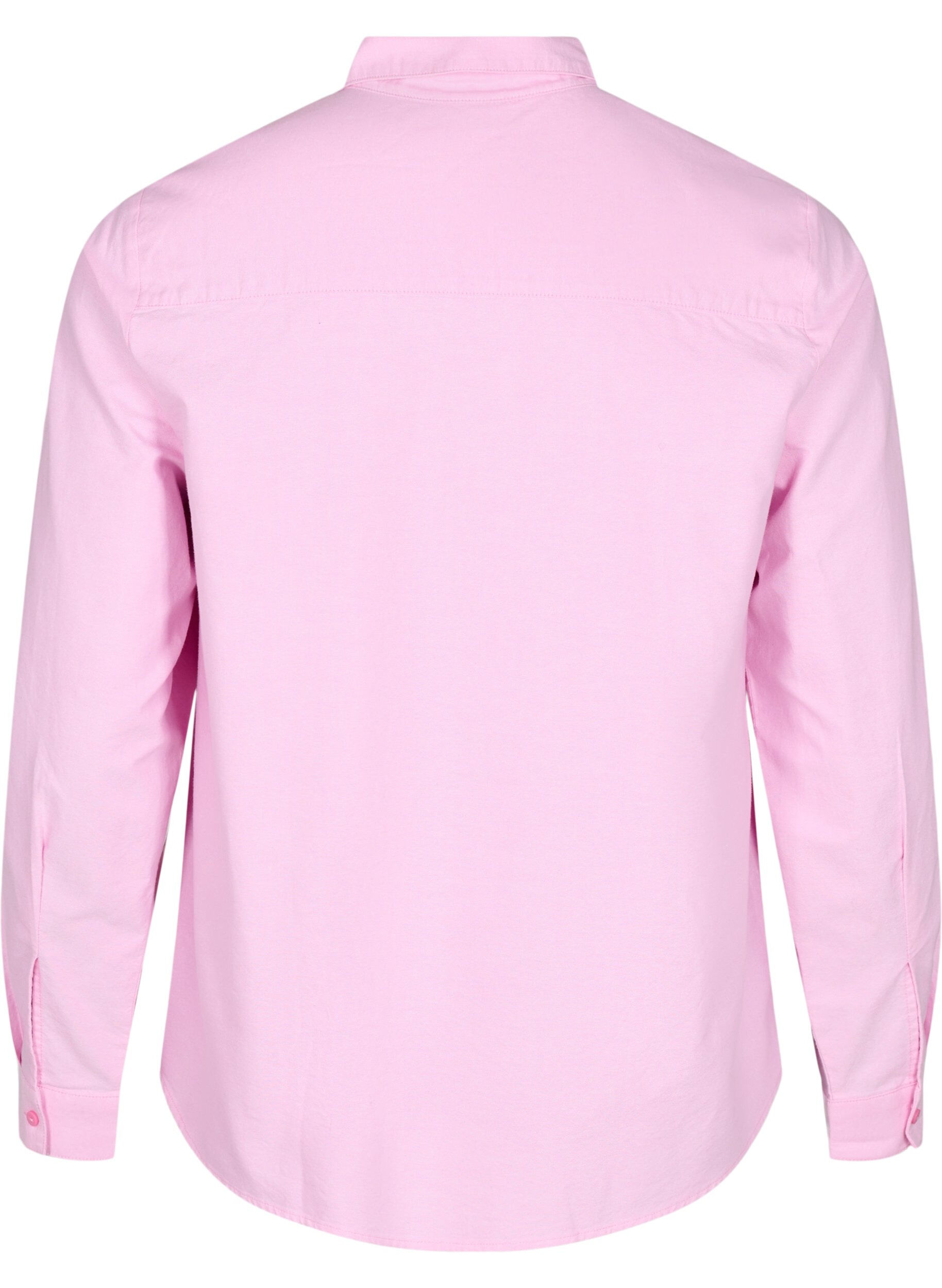 Zizzifashion Long-sleeved cotton shirt, Pink, Packshot image number 1