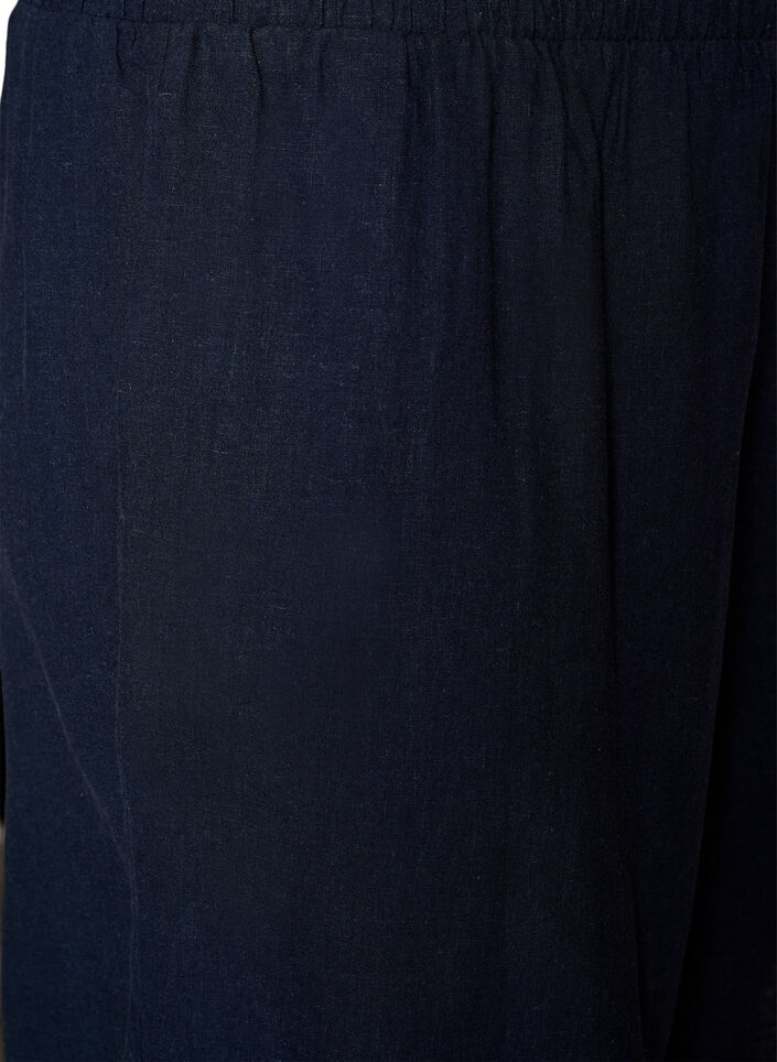 High-waisted linen and viscose shorts, Blue, Packshot image number 2